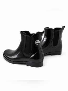 Michael Kors Black Rubber Chelsea Rain Boots Size 7